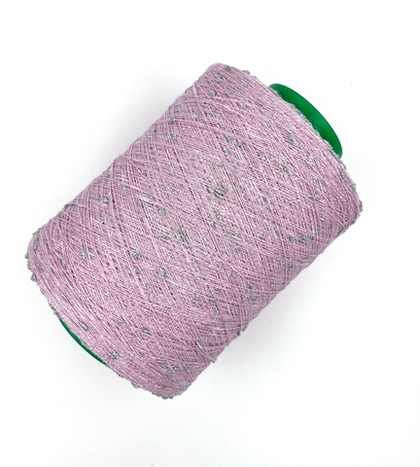 Люрексовые шишибрики на хлопке, 1000 м в 100 г, нежно-розовый