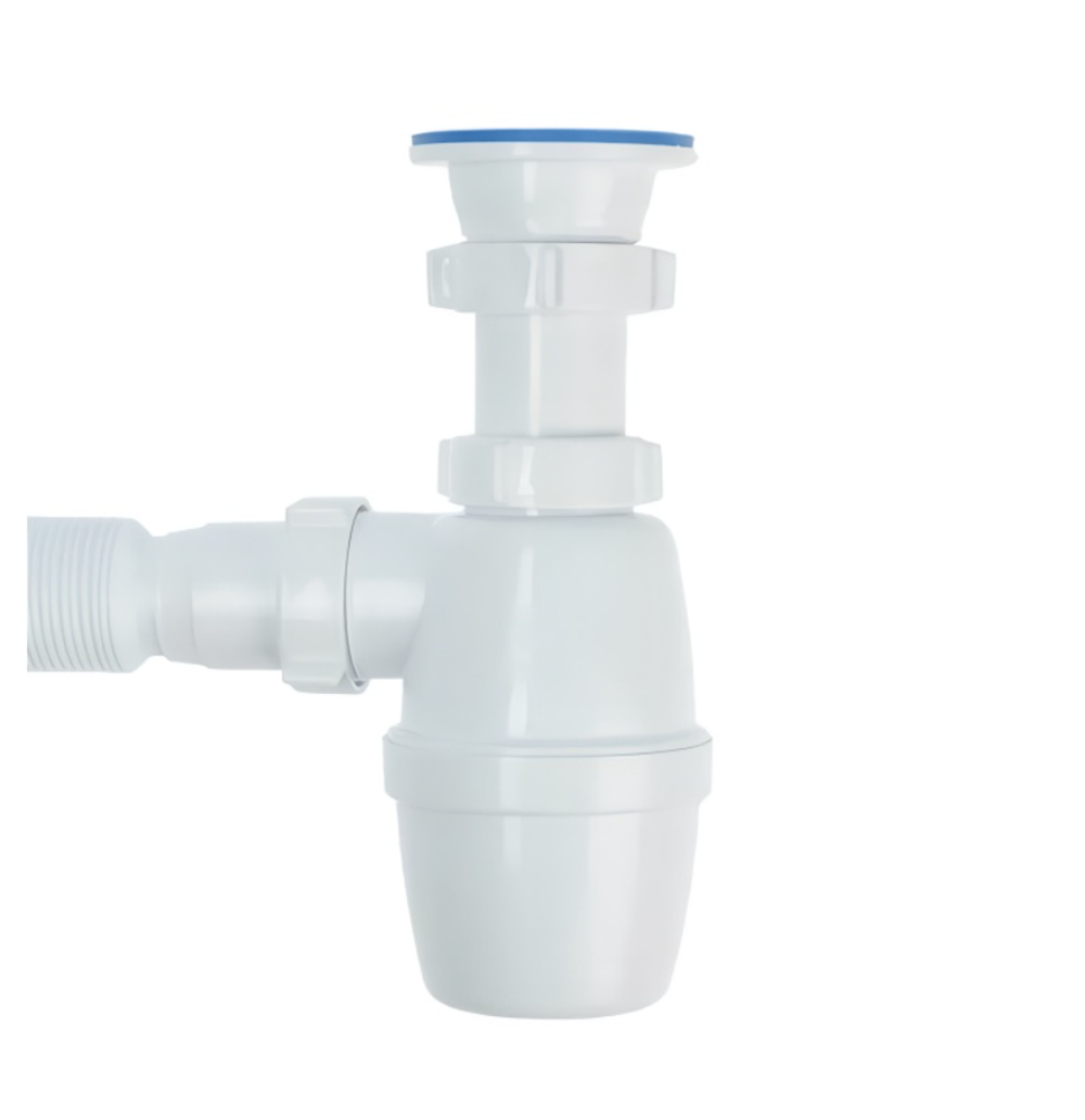 Сифон бутылочный Orio А-7001, 1 1/2"х40мм, решетка d=70мм, гибкая труба