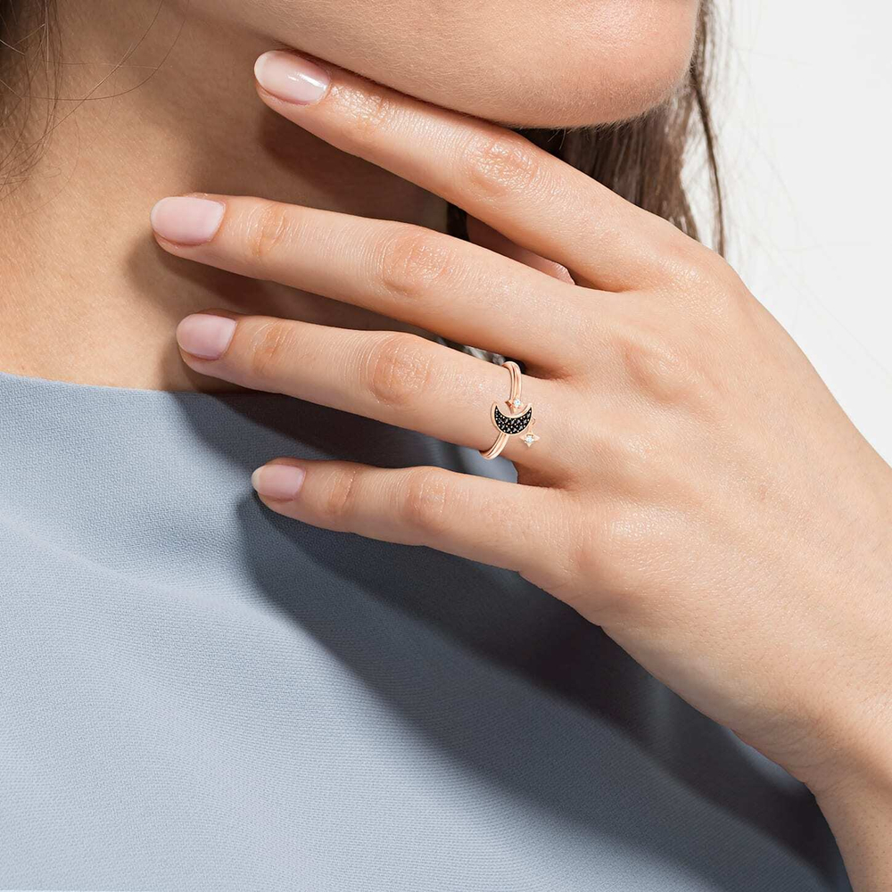 SWA SYMBOL:RING OP MOON JET/CRY/ROS 52 5515667