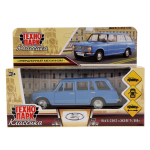 Модель ин. мет. "Ваз-2102" 12см, двери, багаж, голубой, коробка 2102-12-BU (Технопарк)