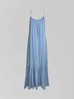 Платье миди однотонное свободного кроя на лямочках на регулировке