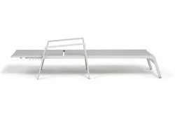 "Парма" шезлонг, каркас алюминий светло-серый (RAL7035) муар, ткань текстилен светло-серая