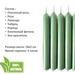 Свеча чакровая зеленая / АНАХАТА - 18х2 см