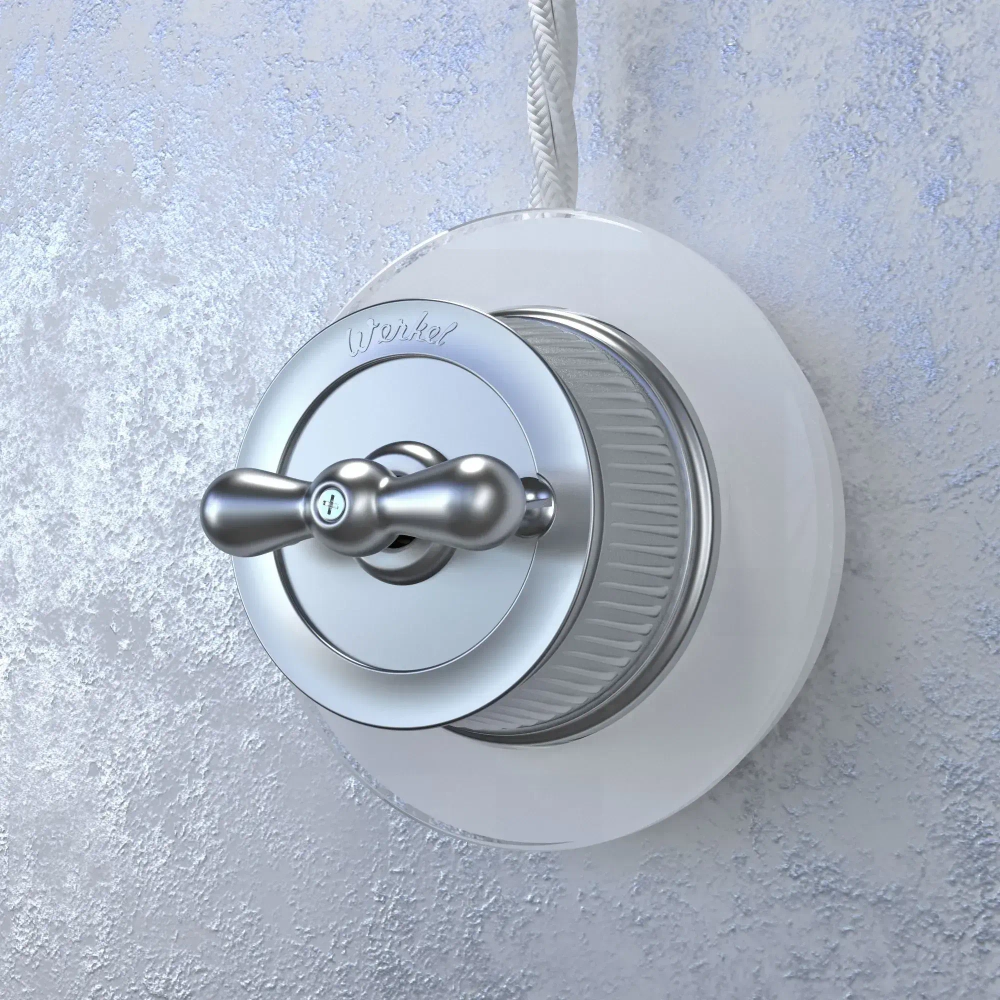 Выключатель на 4 положения двухклавишный (Матовый хром) Vintage WL19-01-05