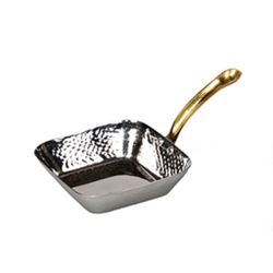 Сковорода для подачи 12,7*12,7 см h3 см   квадратная нерж. ручка золото P.L. Proff Cuisine