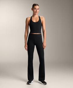 OYSHO Брюки-клеш с высокой посадкой Evermove, черный