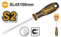 Oтвëртка плоская SL4.0x100мм S2 SUPER INGCO HSDSL4100 INDUSTRIAL
