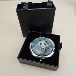 Двустороннее зеркало "Панда" с ручной росписью