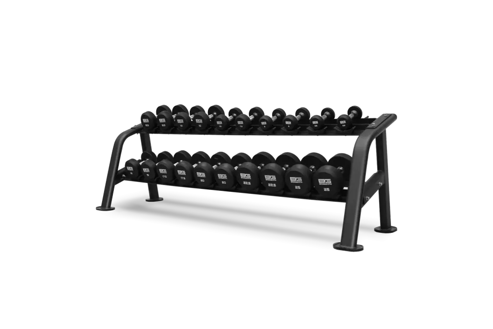 Набор обрезиненных гантелей BRONZE GYM, 2.5-25 кг - 10 пар, шаг 2,5 кг