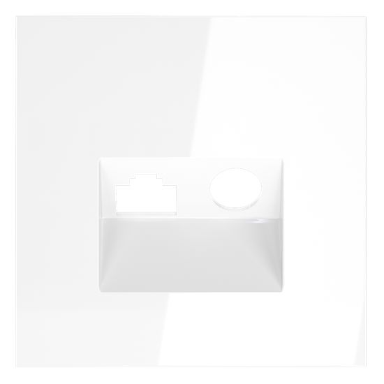 Накладка для розетки TV+RJ45 кат. 6, S70 (белый глянцевый)