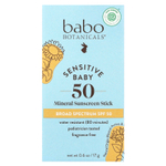 Babo Botanicals, Sensitive Baby, минеральное солнцезащитное средство-стик, SPF 50, без отдушек, 17 г (0,6 унции)