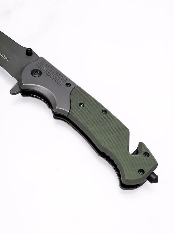 Тактический складной нож Browning со стеклоотбоем и стропорезом Зеленый