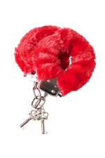 Наручники с мехом красные 6 см