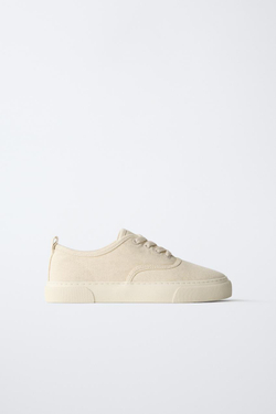 ZARA КЕДЫ СО ШНУРКАМИ, ЭКРЮ