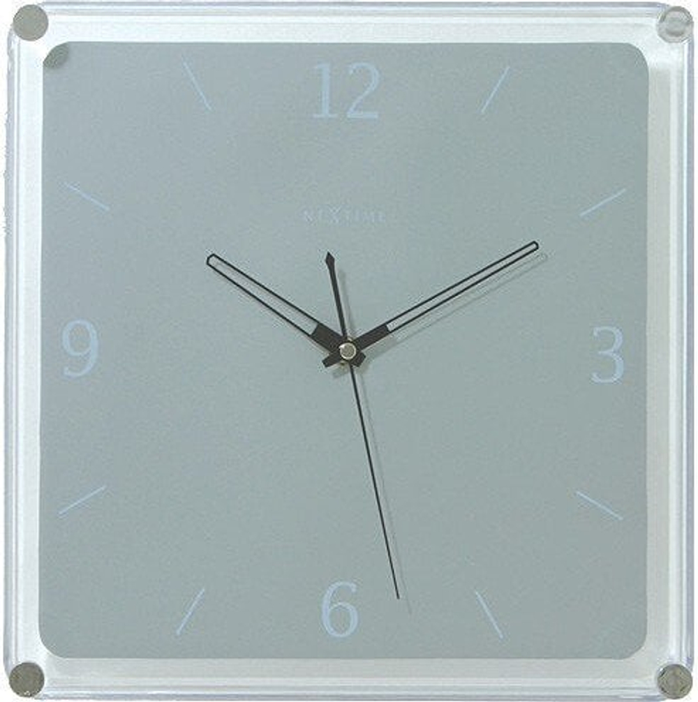 Настенные часы NeXtime Mega, алюминий, 35 35 см, прозрачные