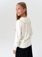 Джемпер для девочки с длинным рукавом AT977-1 молочный