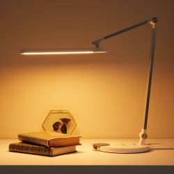 ULM-D113 18W-3000-6000K-DIM WHITE Светильник настольный светодиодный с беспроводной зарядкой телефонов. Сенсорный выключатель. Диммер. Белый. TM Uniel