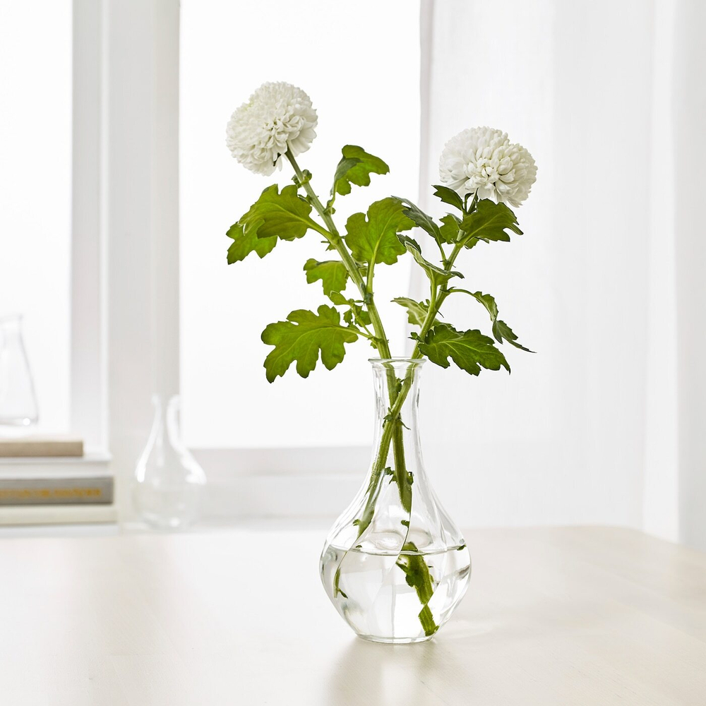 IKEA VILJESTARK  (ИКЕА ВИЛЙЕСТАРК)  -  Ваза, прозрачное стекло, 17 см