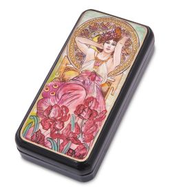 Народные промыслы ШК-55/183-G Шкатулка «Альфонс Муха - Драгоценные камни. Аметист» исп. Маркова