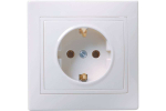 Розетка 1-местная РС10-3-КБ с заземлением без защитной шторки 16А керамика КВАРТА белый IEK