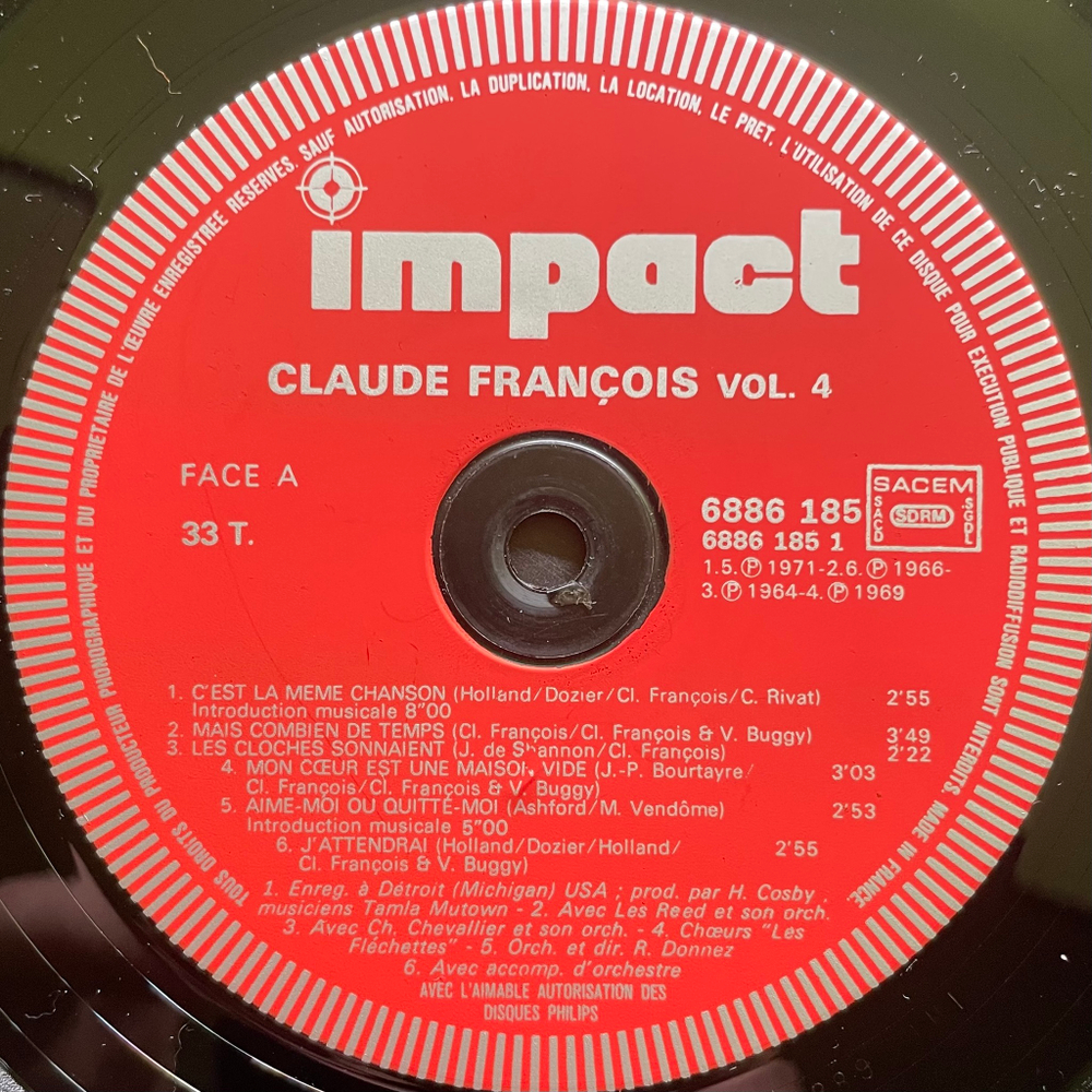Claude François ‎– Volume 4 (Франция)