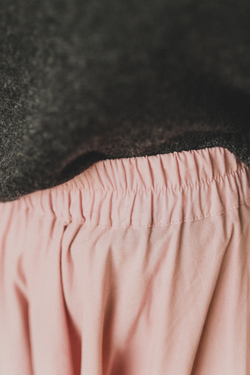 Юбка асимметричная двухслойная из батиста "Розовая пудра"