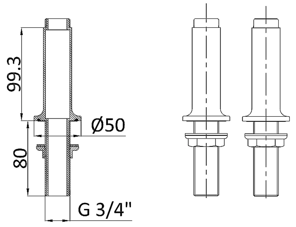 Смеситель для ванны Burlington Guild GU422DC на борт ванны, хром