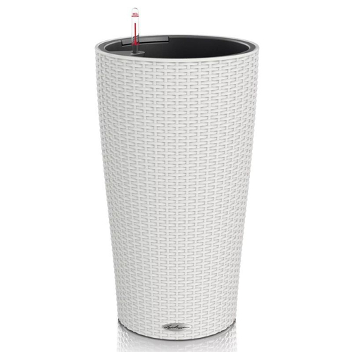 Кашпо Lechuza "Cilindro Cottage Complete light grey" (пластик), D32хН56 см