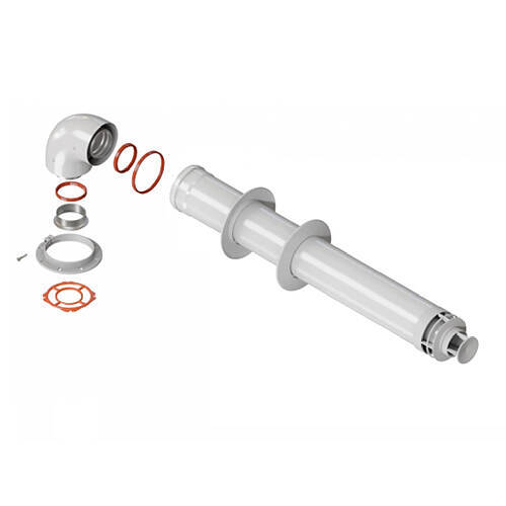 Комплект коаксиального дымохода D60/100 мм ROMMER СТАНДАРТ №26 (L=900 мм, для конвекционных котлов)