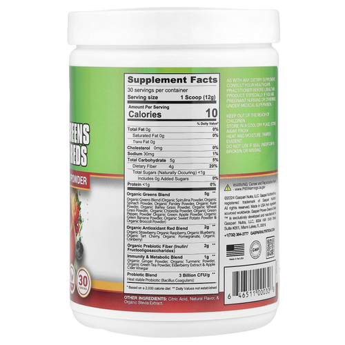 Gaspari Nutrition, Proven Greens & Reds, со вкусом манго, 360 г (12,69 унции)