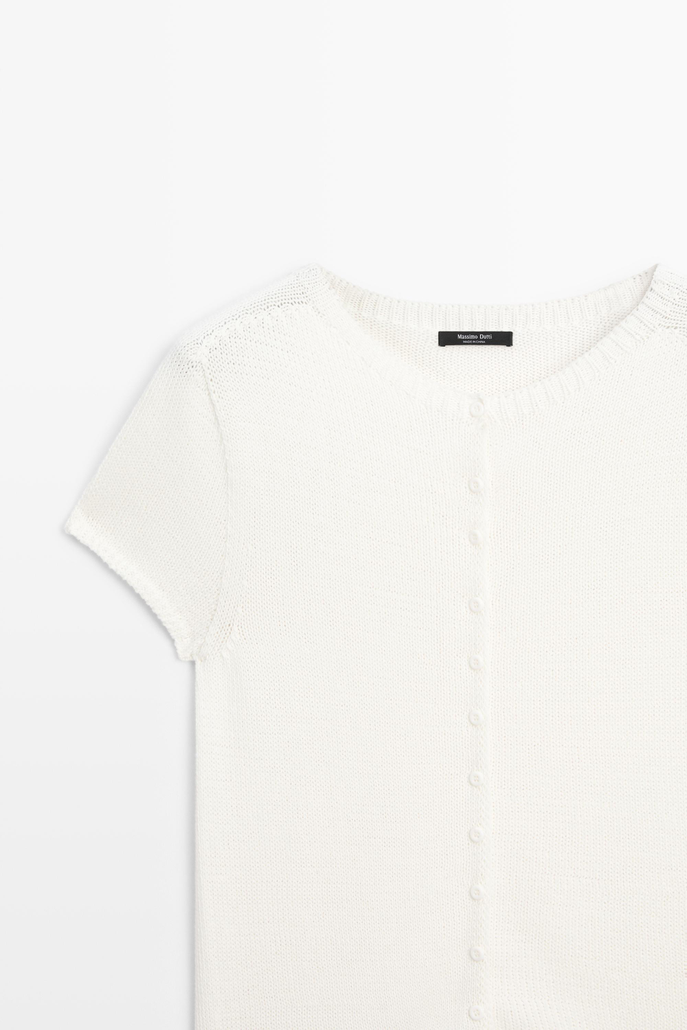 Massimo Dutti Кардиган из смесового хлопка и шелка, белый