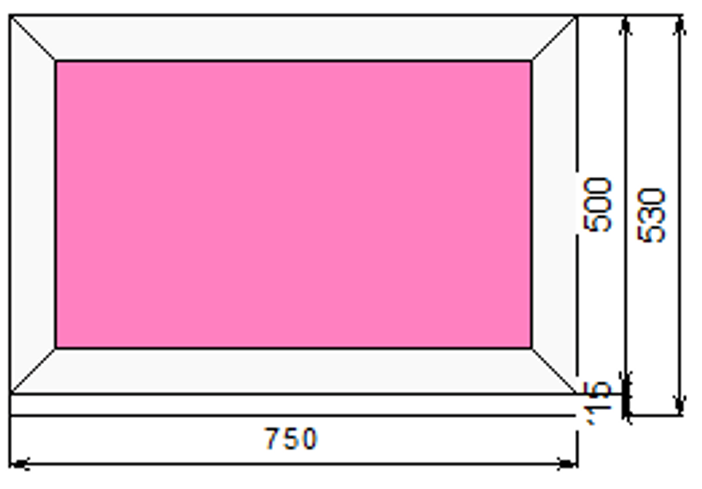 Пластиковое окно 500 х 750 ТермА Эко с глухой створкой