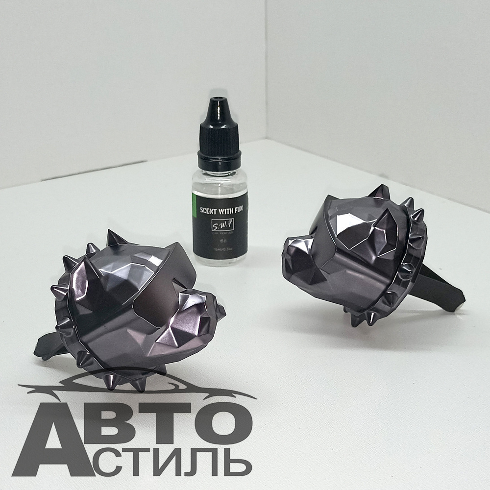 Ароматизатор-игрушка -на обдув- Собачки ПИТБУЛЬ - YC-35GG оружейный металл матовый