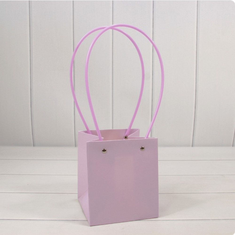 Пакет подарочный 15х13х13 Ваза для цветов (Сиреневый)