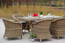 "Эспрессо" обеденная группа плетеная, цвет соломенный