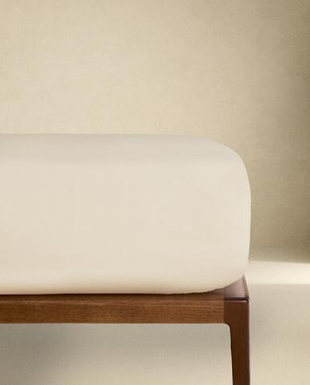 Простыня на резинке Zara Home сатин, хлопок 100%, однотонный, 1100/095