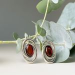 Серьги Orion c вишневым янтарём