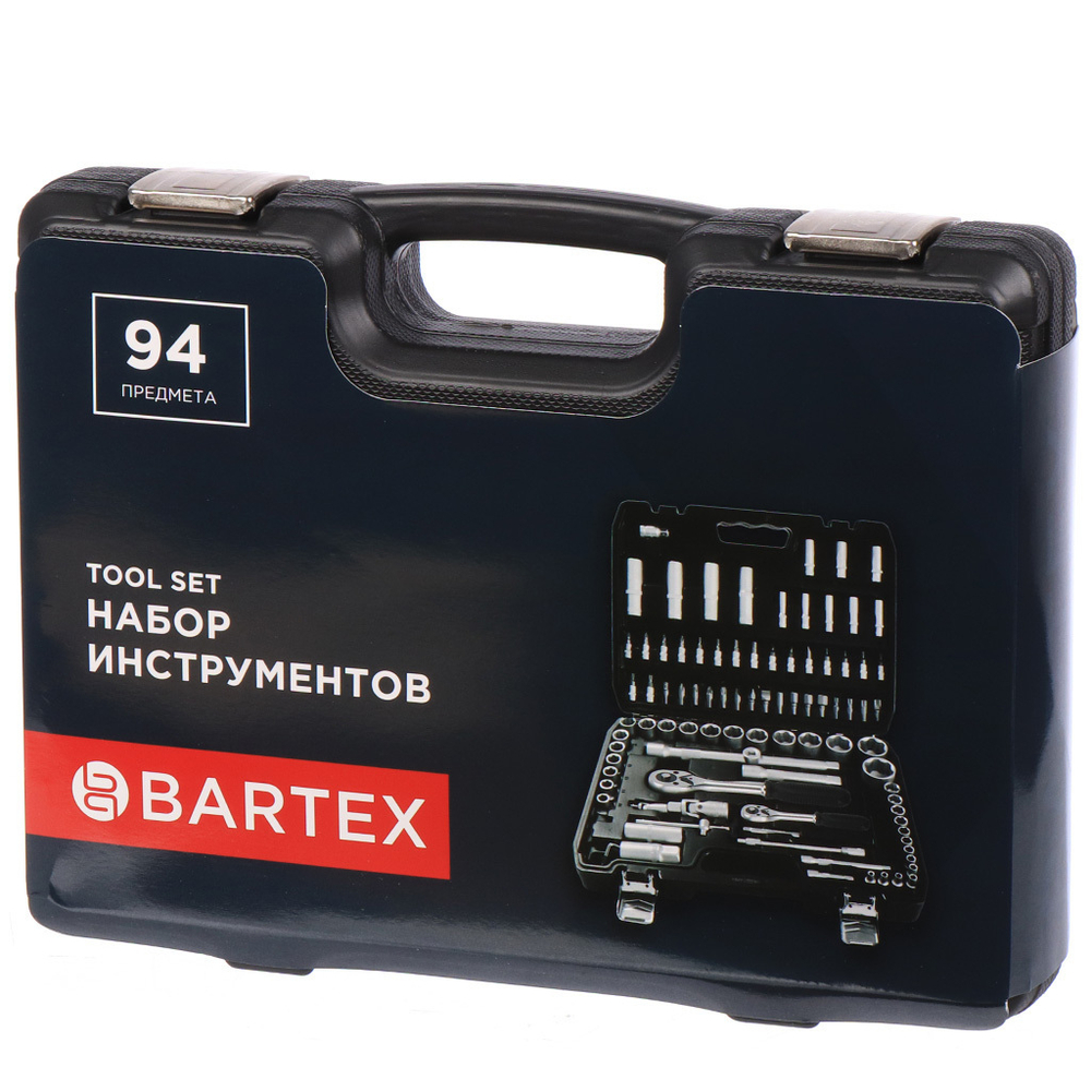 Набор слесарных инструментов Bartex, Промо, 1/2", 1/4", сталь, кейс, 94 пр