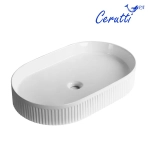 Раковина CR8009 накладная, белая, овальная 580х360х100 Ceruttispa