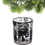 Подсвечник «Зимний лес» 8,5*10 см, Черный
