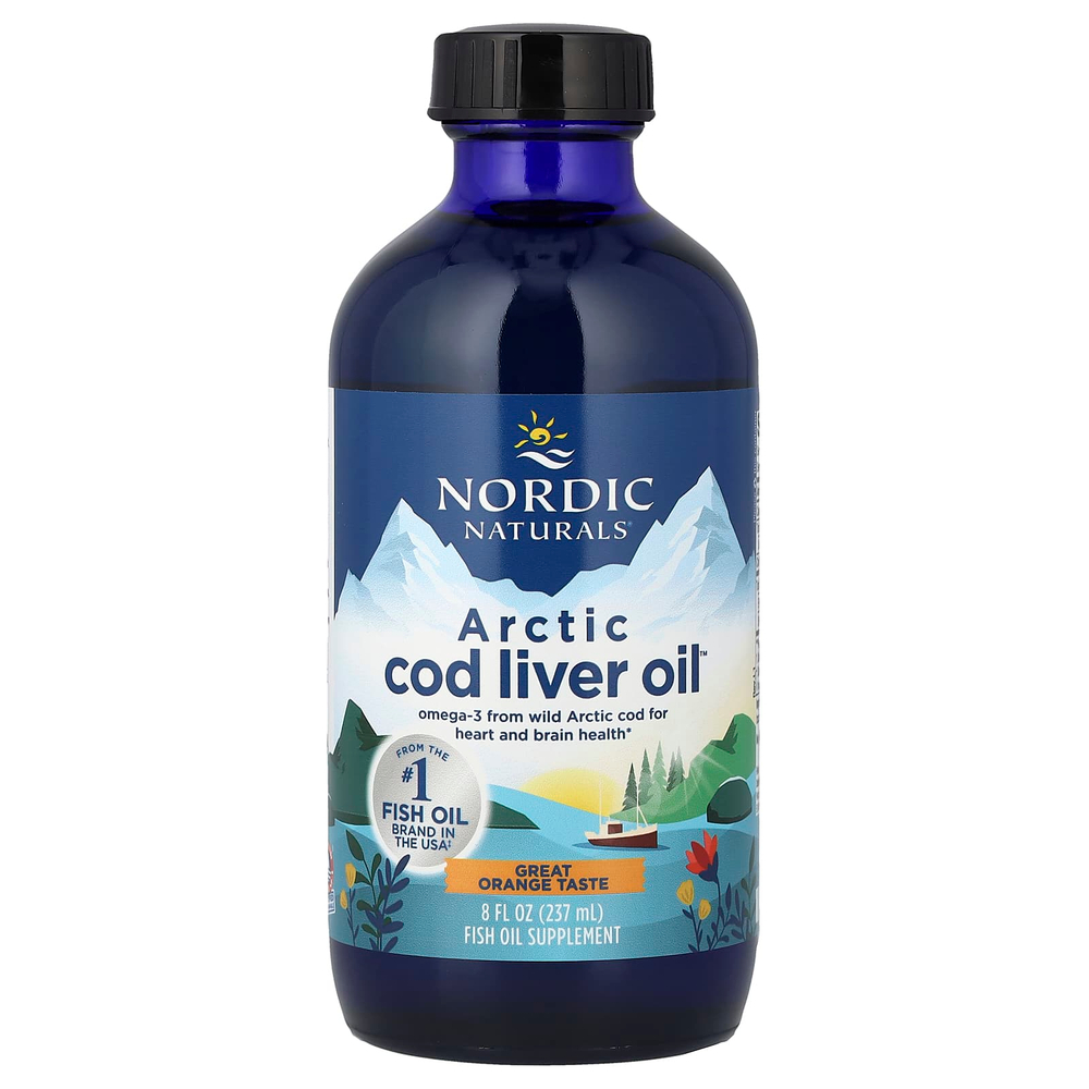 Nordic Naturals, Arctic Cod Liver Oil™, со вкусом апельсина, 1060 мг, 237 мл (8 жидк. унций)