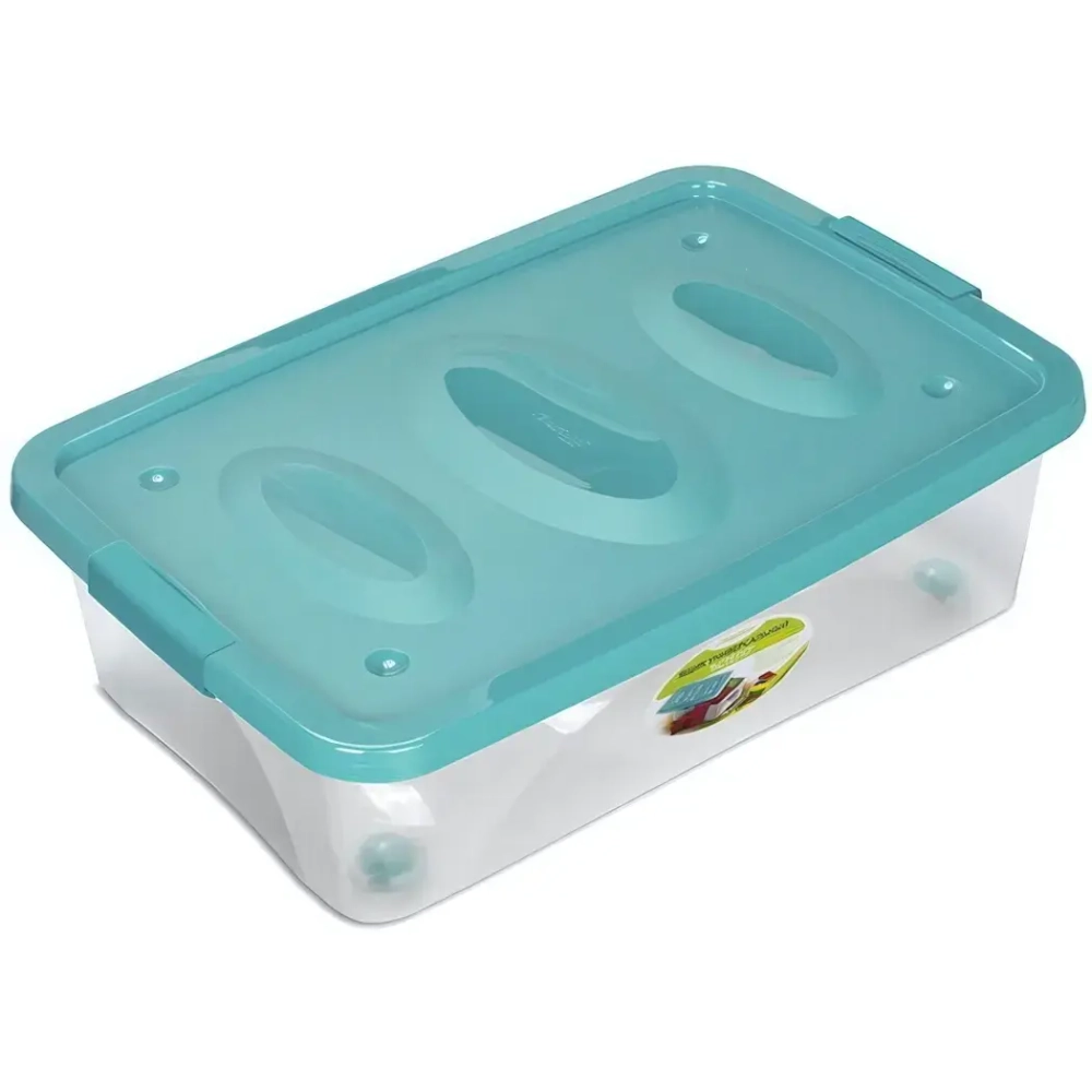 Ящик универсальный на колесиках «Астело», цвет бирюзовый, 60*40*18см