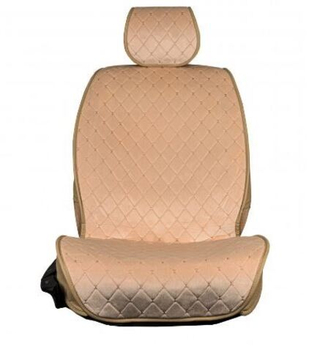 Накидки сидений перед Coolpart MAXIMAL LUX (кт2шт) - JJ-10-BEIGE - Алькантара Ромб бежевый/шов бежев