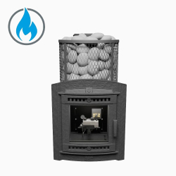 Печь банная «Атмосфера L» сетка нержавейка с газовой горелкой