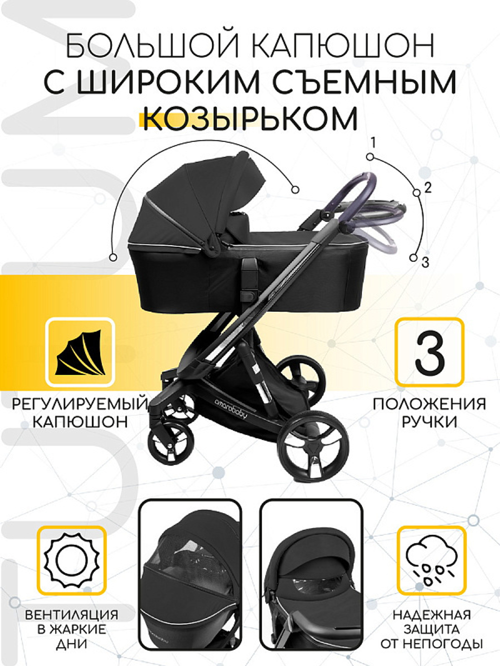 Детская коляска AmaroBaby Tutum 2 в 1 черный