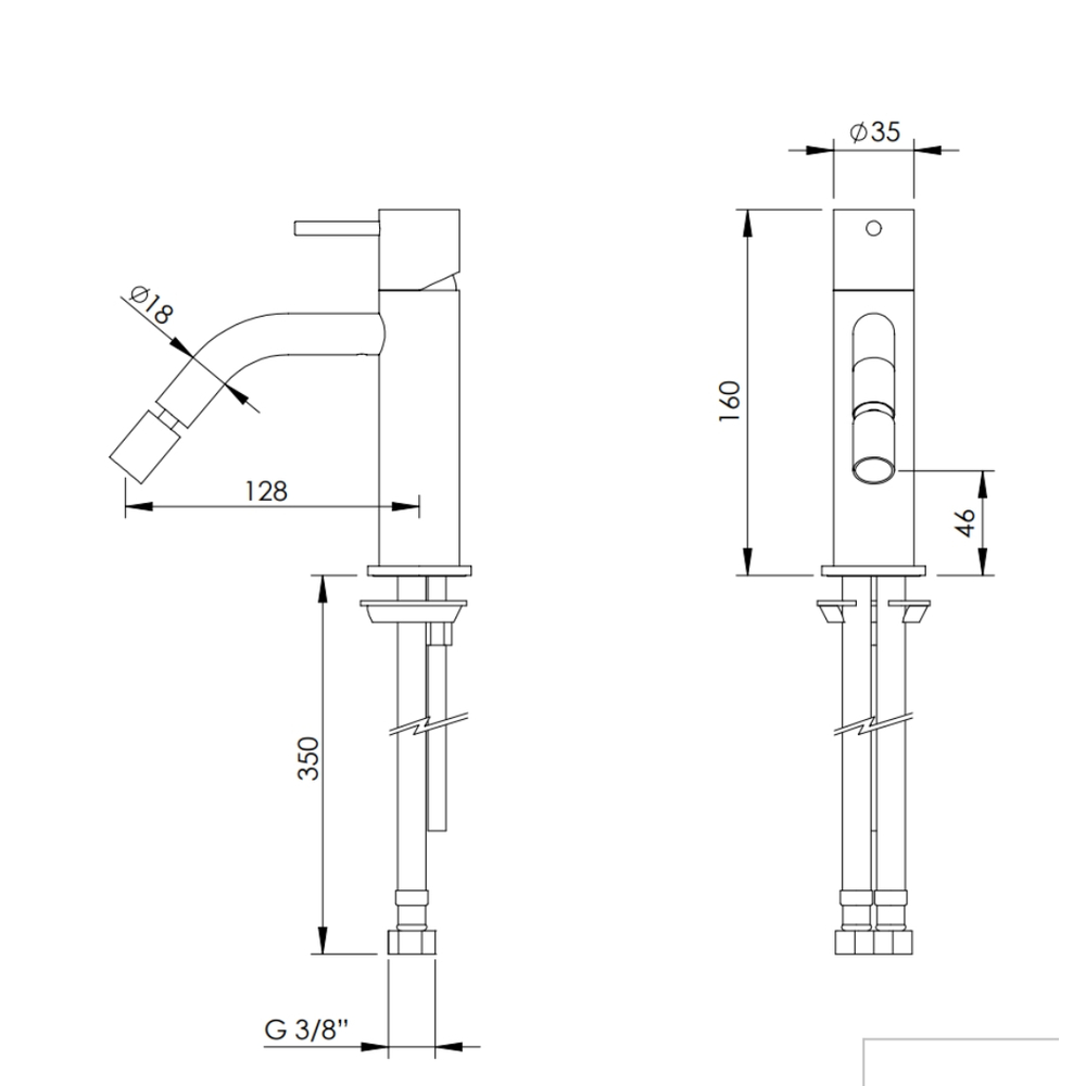 Смеситель для биде HAPA C35 C35 (цвет - черный бархат матовый BS) C35.0011.BS