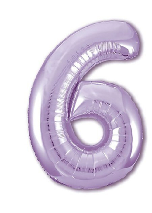 Шар цифра №6 Сиреневый