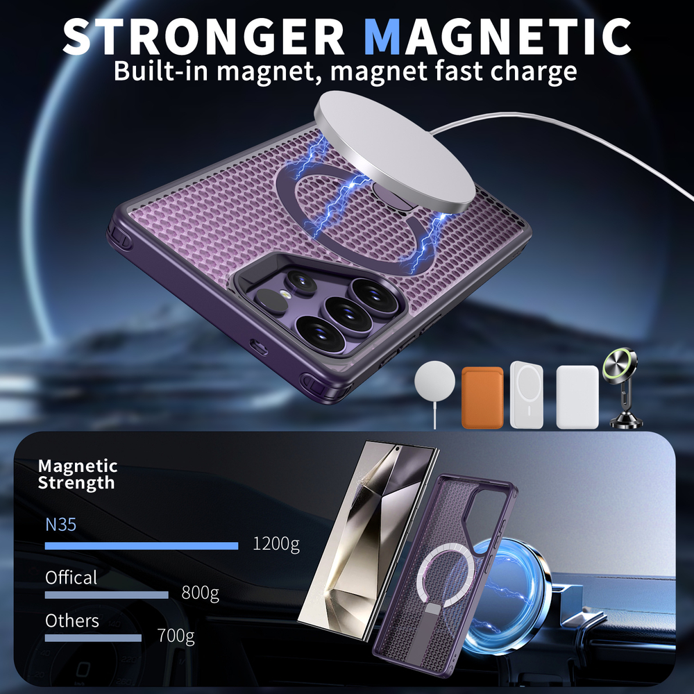 Прозрачный чехол Mesh Pro Magnetic Case для Samsung Galaxy S22 Ultra