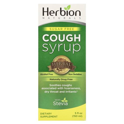 Herbion Naturals, Сироп от кашля без сахара со стевией, без спирта, 150 мл (5 жидк. унц.)