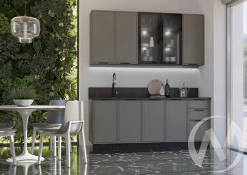 Кухня Николь 2;0/900м (графит/холст вулканический/кастилло темный)